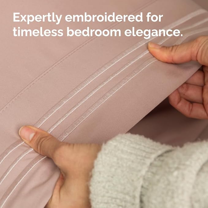 King Standard Pillow Cases Set of 2 - Ultra-Soft Hotel Quality Pillowcase Covers - Comfy, Cozy & Fade Free - Wrinkle Resistant - Machine Washable Pillow Protectors - 2 Piece Set - Mauve