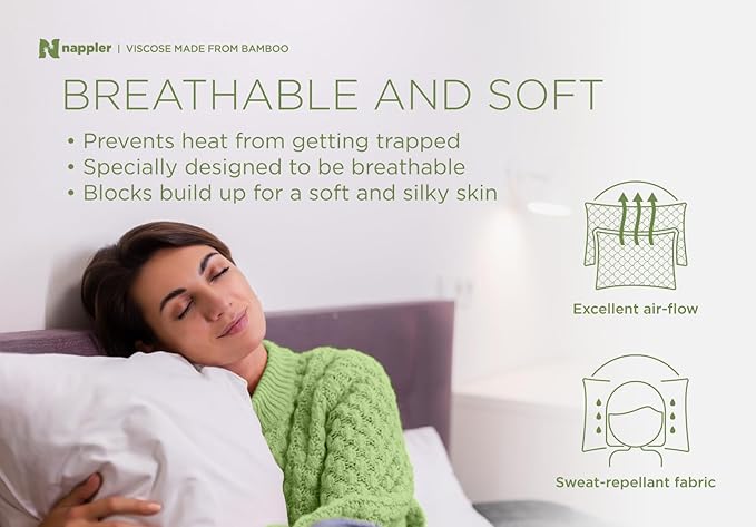 Nappler Cooling Pillow for hot Sleepers -Bed Pillows Standard Size Premium Set of 2 - Adjustable Shredded Memory Foam - Medium to Firm Pillows for Back, Stomach & Side Sleepers - Washable Cover