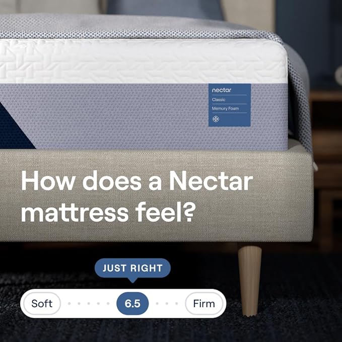 Nectar Queen Adjustable Base & 12” Mattress (New Version) - Head & Foot Incline - Medium Firm Memory Foam - Cooling Top Layer - 3 Massage Settings - 365-Night Mattress Trial & Forever Warranty