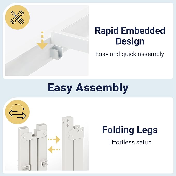 Allewie Twin Bed Frame, 14 inch Metal Platform Beds with Storage Space, No Box Spring Needed and Easy Assembly, White