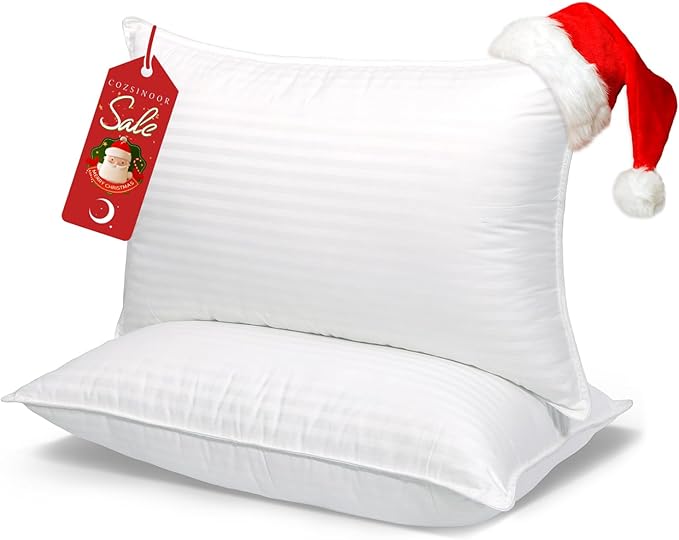 COZSINOOR Bed Pillows for Sleeping Queen Size - Hotel Quality Set of 2 - Breathable Down Alternative Microfiber Filled for Back, Stomach, Side Sleepers, Cooling & Skin-Friendly