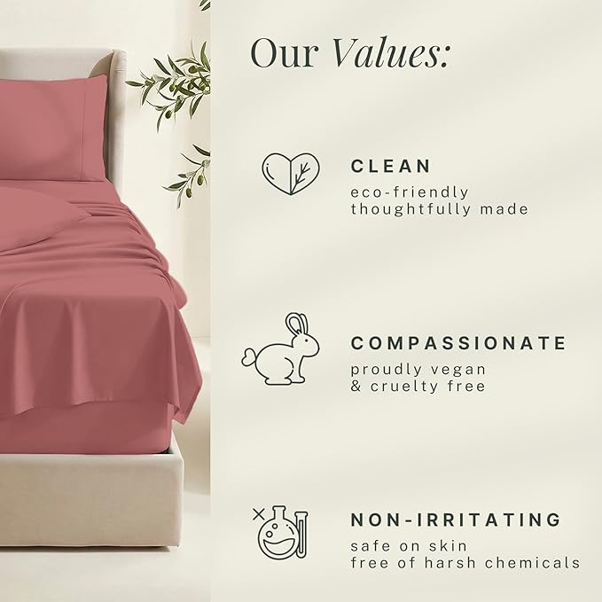 Hearth & Harbor Bed Sheets, Luxury Soft 6 Piece Bed Sheet Set Extra Deep Pocket Fitted Sheets Fits Mattress up to 21", Double Brushed Bedding Sheets & Pillowcases,