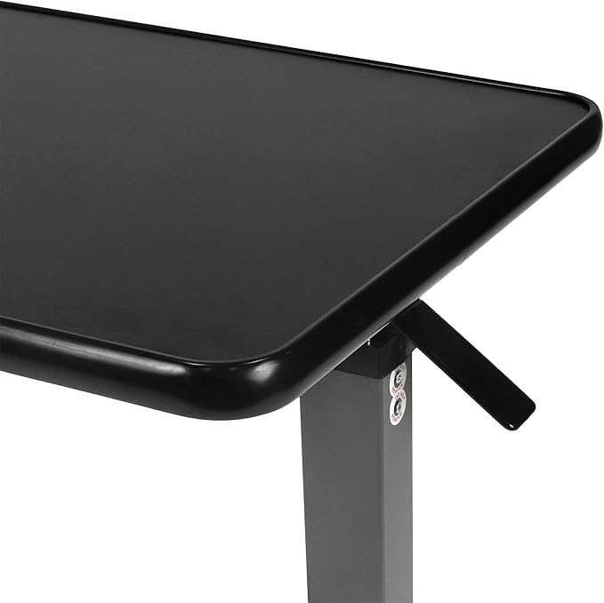 Vaunn Medical Pneumatic Adjustable Overbed Bedside Table with Wheels (Hospital and Home Use)