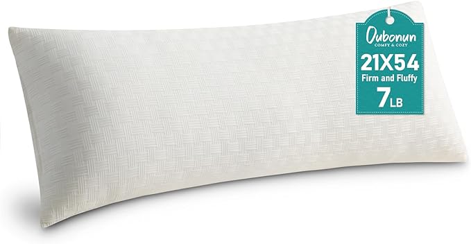 Oubonun Full Body Pillow for Adults, Soft and Fluffy Large Body Pillow for Sleeping, Premium Long Bed Pillow for Side Sleepers(20x54,Cream)