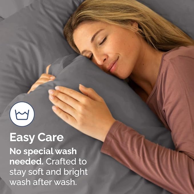 Body Pillowcases Set of 4-20x54 Long Body Pillow Case - Soft Body Pillow Cover for Sleeping & Side Sleepers - Comfy, Breathable & Fade Free - Machine Washable with Envelope Enclosure - (Dark Grey)