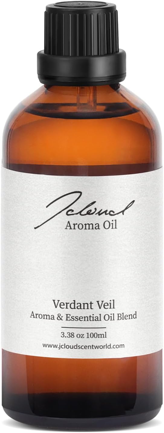 JCLOUD Verdant Veil Hotel Diffuser Oil, Luxury Diffuser Oils Scents for Home, Natural Essential Oils for Cold-Air & Ultrasonic Diffuser Aromatherapy, Long Lasting Home Fragrance – 3.38 Fl Oz, 100mL