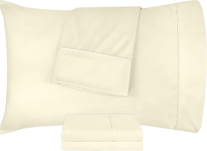 Utopia Bedding Queen Pillowcases - 4 Pack - Envelope Closure - Soft Brushed Microfiber Fabric - Shrinkage and Fade Resistant Pillow Covers Queen Size 20 X 30 Inches (Queen, Ivory)