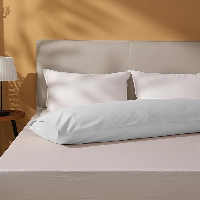 DOWNSTORIA Body Pillow Cover, Ultra Soft Microfiber Long Pillowcase, Envelope Closure Large Pillow Cases 20x54 inch (Light Gray)