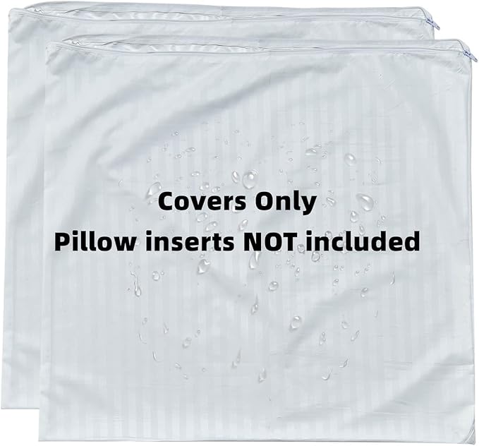 Kingnex Feather Proof Euro Pillow Protectors 28x28 Waterproof Cover for Goose Down Square Throw Pillows 2 Pack