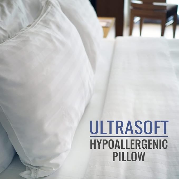 DMI Cooling Hypoallergenic Fiber Filled Pillow, Machine Washable, 20" x 26”, Polyester Fill, Hotel-Grade, Made in USA