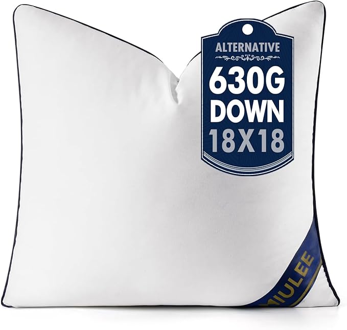 MIULEE 18x18 Pillow Insert Throw Pillow Premium Down Alternative Pillow Insert Square Decorative Pillow Stuffer for Sofa, Couch (18x18 inch)
