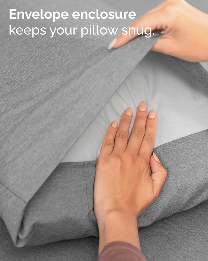 Twin XL 4 Piece Sheet Set - Comfy, Breathable & Cooling - Soft Hotel Luxury Bedding for Women, Men, Kids, Teens & Children - 1 Flat & 1 Fitted Sheet & 2 Pillowcases w/ Deep Pockets - Heathered Grey