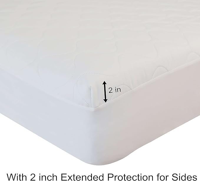 Kingnex Waterproof Quilted Half Split Top King Mattress Protector Pad for Adjustable Bed with Upper Flex 36-39 from Head Soft Padded Topper Noiseless Fitted Cover