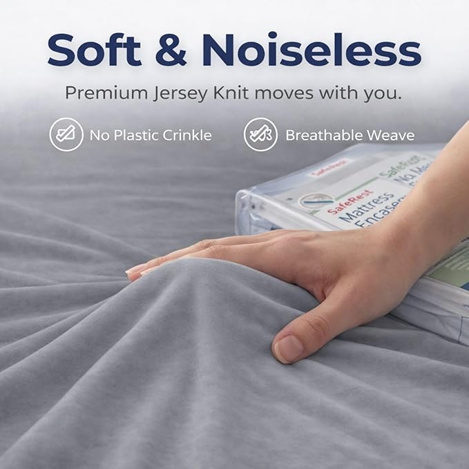 Guardmax Twin Mattress Encasement with Zipper, Waterproof, Bed Bug Proof, and Dust Mite Proof Mattress Protector for Twin Size Bed up to 10" Deep, Zippered All Around Jersey Knitted Mattress Cover