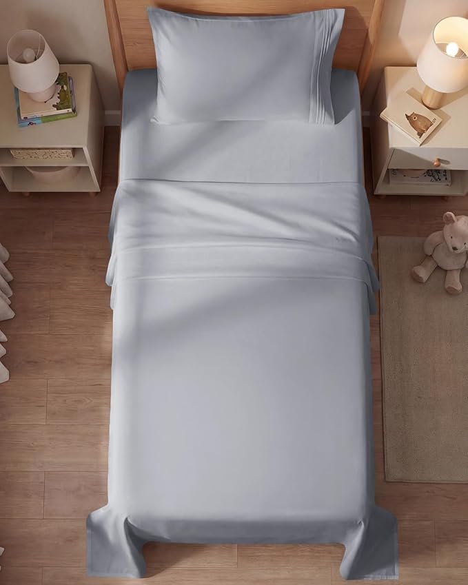 Twin Size 3 Piece Sheet Set - Comfy Breathable & Cooling Sheets - Hotel Luxury Bed Sheets for Women and Men - Deep Pockets, Easy-Fit, Soft and Wrinkle Free Sheets - Steel Blue Oeko-Tex Bed Sheet Set