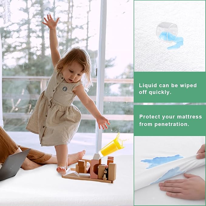 California King Size Waterproof Mattress Cover, Premium Terry Top Mattress Cover, Breathable, Noiseless, Cooing & Machine-Washable Bed Cover with 21" Deep Pocket