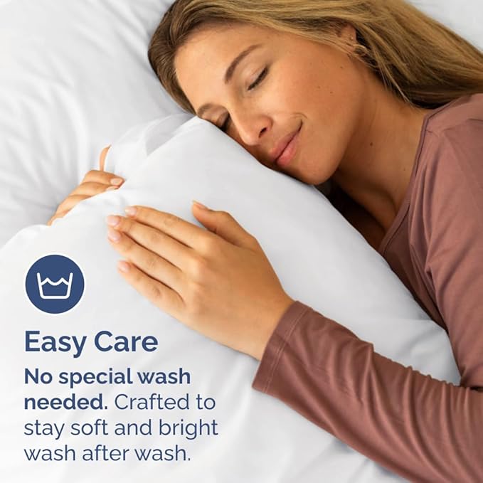 Standard Pillow Cases Set of 6 - Ultra Soft Hotel Quality Pillowcase Covers - Comfy, Cozy & Wrinkle Free - Shrink, Stain and Fade Resistant - Machine Washable Pillow Protectors - 6 Piece Set - White