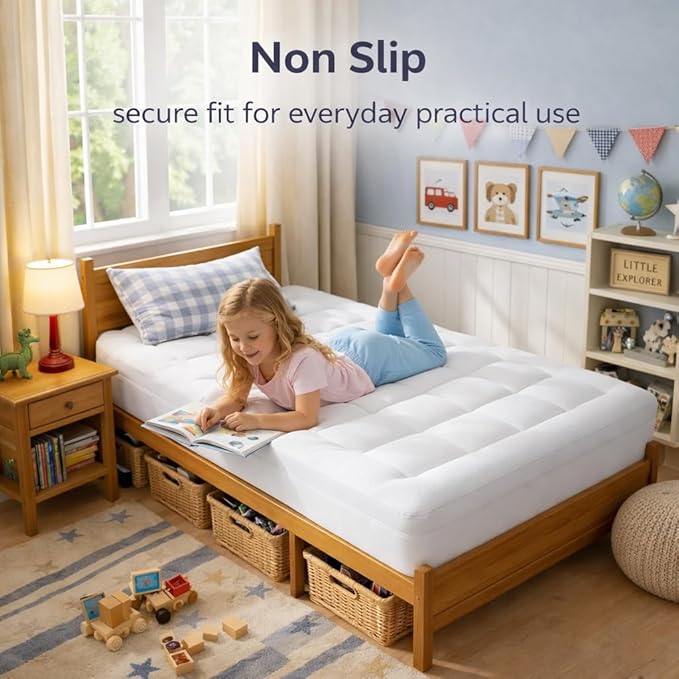 ELEMUSE 3 Inch Twin Size Dual Layer Memory Foam Mattress Topper, 2 Inch Cooling Gel Foam, 1 Inch Soft Pillowtop Pad, Pressure Relief Bed Topper for Kids, Guest Room & Bunk Bed, Comfortable Support