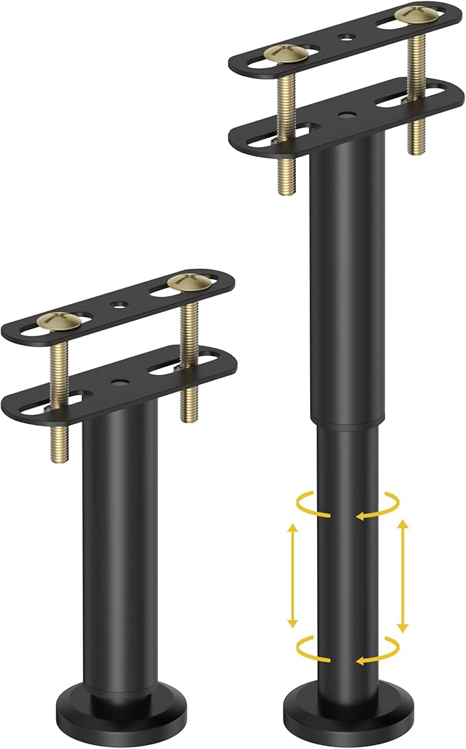 Wlrrcwdttc 2 Pcs Adjustable Height Bed Support Legs 5.9-10.5 inch, Bed Frame Center Support Legs for Bed Frame/Bed Center Slat/Furniture,Heavy Duty Metal Bed Replacement Legs Bed Slats Support Legs