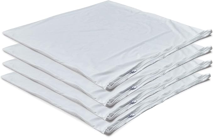 Kingnex Covers Only 4 Pack Waterproof Down Feather Proof Euro Pillow Protectors with Zipper 26x26 European Square Throw Pillow Covers