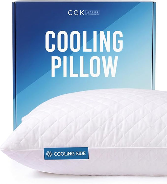Cooling Pillow King Size Pack of 1 - Breathable Cooling Bed Pillows for Hot Sleepers - Adjustable Shredded Memory Foam - Soft or Firm, Supportive for Side, Back and Stomach Sleepers - Washable Cover