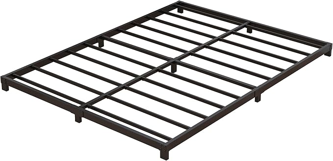 Nailsong 3 Inch Bed Frame Queen Size Low Profile, Queen Bed Frame No Box Spring Needed, Heavy Duty Metal, Easy Assembly, Black