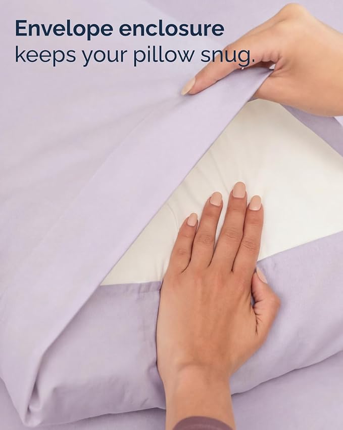 Twin 4 Piece Sheet Set - Comfy, Breathable & Cooling - Soft Hotel Luxury Bedding for Women, Men, Kids, Teens and Children - 1 Flat & 1 Fitted Sheet & 2 Pillowcases with Deep Pockets - Light Lavender