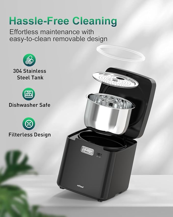 Mifasol Stainless Steel Humidifier, 3.3L/0.87Gal Steam Humidifier Large Room up to 800 sq ft, Easy to Clean Warm Mist Humidifiers for Bedroom Baby Nursery Home Office