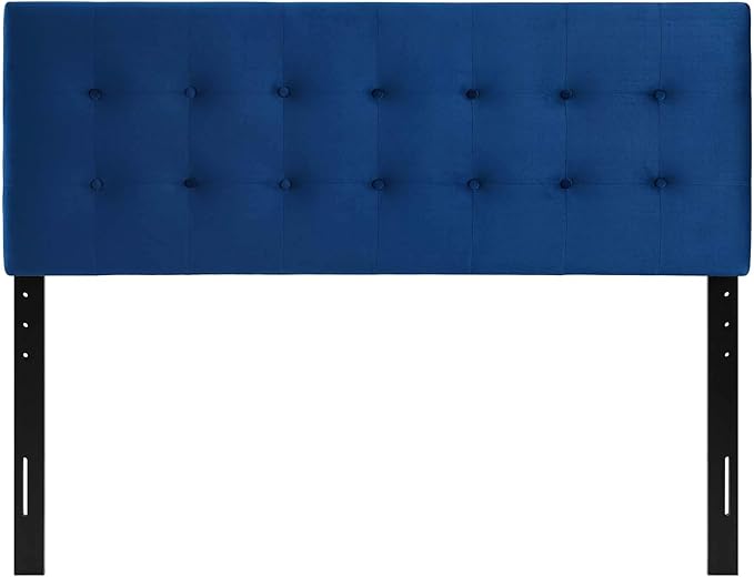Modway Emily Full Biscuit Tufted Performance Velvet Headboard, Navy