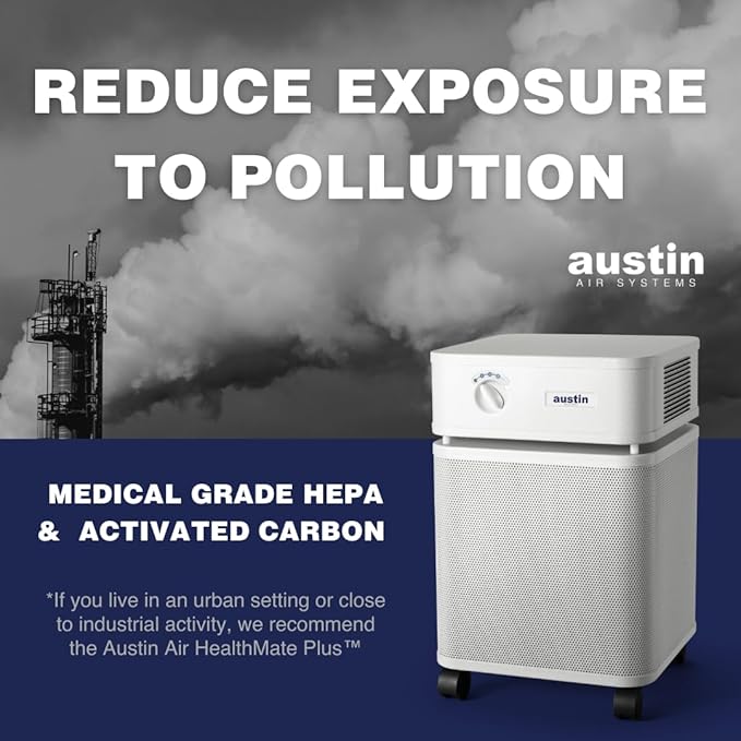 Austin Air HealthMate Plus Air Purifier White - Advanced 4- Stage Filtration Air Purifiers For Home with Activated Carbon & Zeolite - Ideal as Air Purifiers for Bedroom or any Large room, Model B450