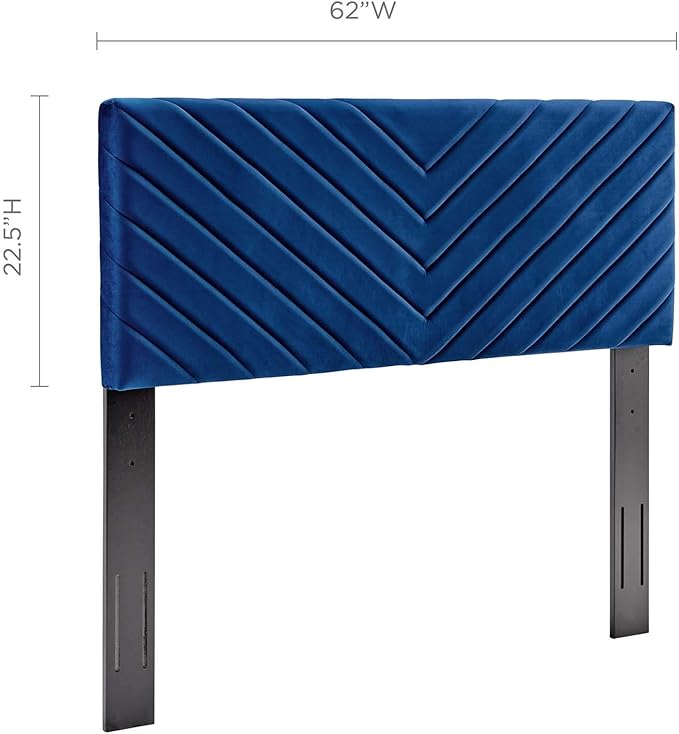 Modway Alyson Chevron Tufted Performance Velvet Full/Queen Headboard, Navy
