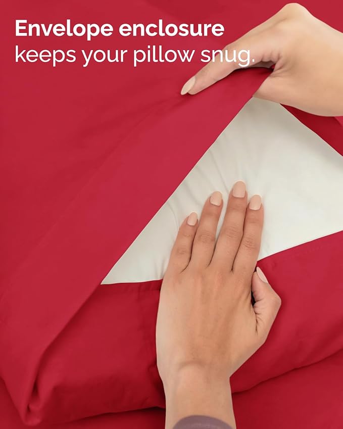 Twin 4 Piece Sheet Set - Comfy, Breathable & Cooling - Soft Hotel Luxury Bedding for Women, Men, Kids, Teens & Children - 1 Flat & 1 Fitted Sheet & 2 Pillowcases w/ Deep Pockets - Wrinkle Free - Red