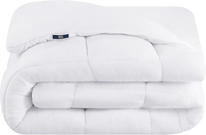Serta ComfortSure Twin XL Mattress Cover, Fitted Pillow Top Mattress Pad, Super Soft and Breathable Quilted Cotton Protector with 18" Elastic Deep Pockets for Secure Fit, White