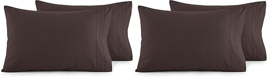 Elegant Comfort Luxury Ultra-Soft 2-Piece Pillowcase Set 1500 Thread Count Egyptian Quality Microfiber Double Brushed-Wrinkle Resistant,Chocolate Brown (Pack of 2)
