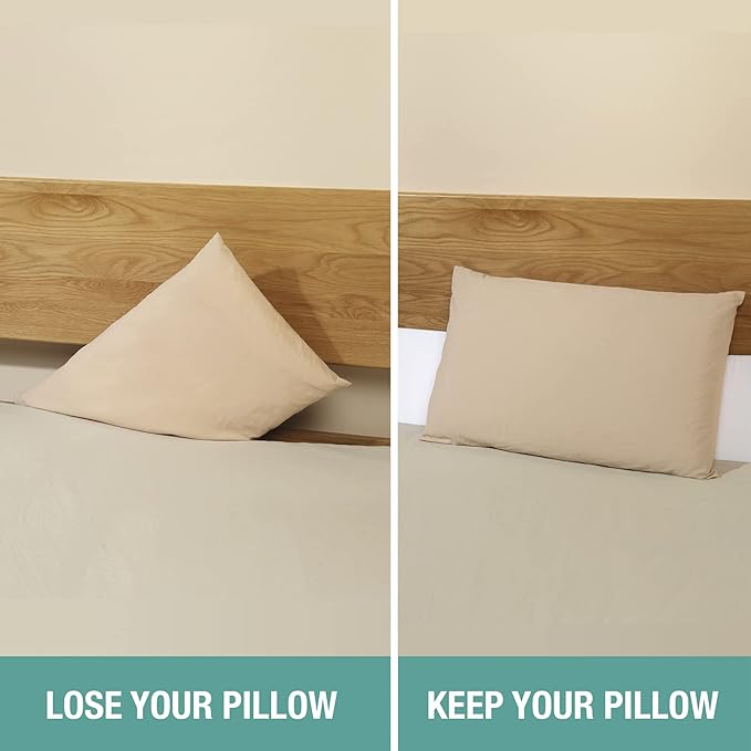 Vekkia Bed Wedge Pillow for Headboard – High-Density Foam Fills Gaps (0-5.5") Between Mattress and Headboard, Wedge Pillow with Pockets for Phone & Remotes, Washable Cover – King Size (White)