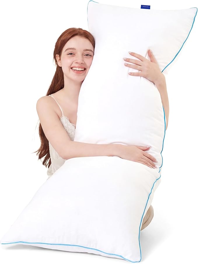 YZ HOME Memory Foam Body Pillow Insert - Full Body Pillow for Adults - Soft Large Long Bed Pillow for Side Sleeper (White, 20 Inchx54 Inch)