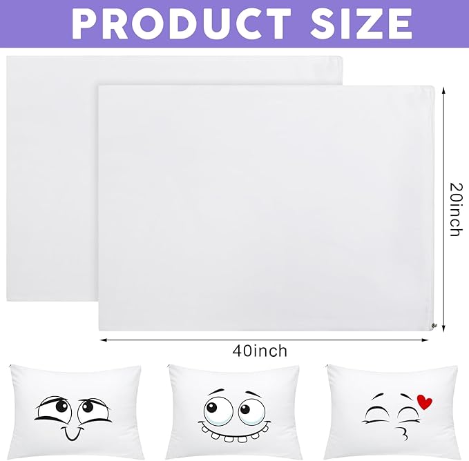 Shimeyao 8 Pcs 20 x 40 Inch Zippered Pillow Protectors Bulk, Standard Size Bedding Pillow Cases, Soft Breathable Cotton Sateen Dust Protection Covers White Protectors for Home Hotel Rental