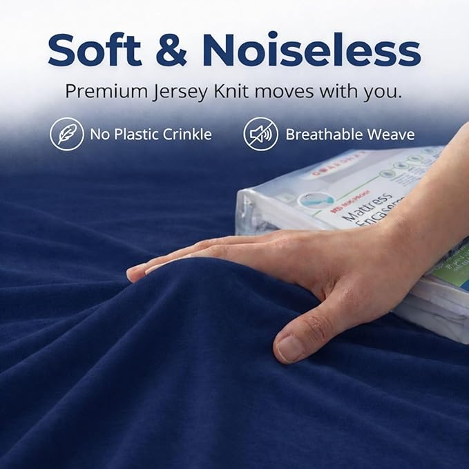 Guardmax Portacrib Mattress Encasement with Zipper, Waterproof, Bed Bug Proof, and Dust Mite Proof Mattress Protector for Portacrib Size Bed up to 3" Deep, Zippered All Around Jersey Knitted Cover