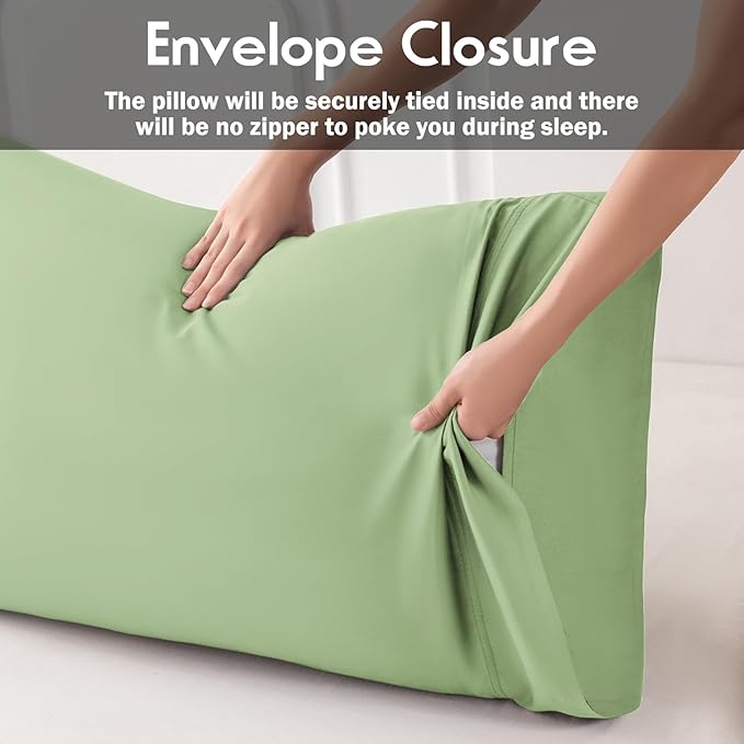 Pillowcases King Size 2 Pack, Cooling Viscose from Bamboo Pillow Cases with Envelope Closure, Cool & Breathable Pillow Cover for Hot Sleepers and Night Sweats, 20" x 40"
