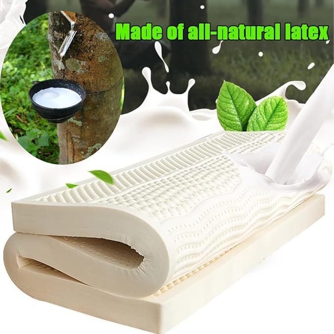 Extra-Firm Mattress Topper| 100% Natural Latex|Comfort | Soothing Pressure Point Relief | Support for Shoulders, HIPS, Back, and Knees,10cm,135 * 200cm