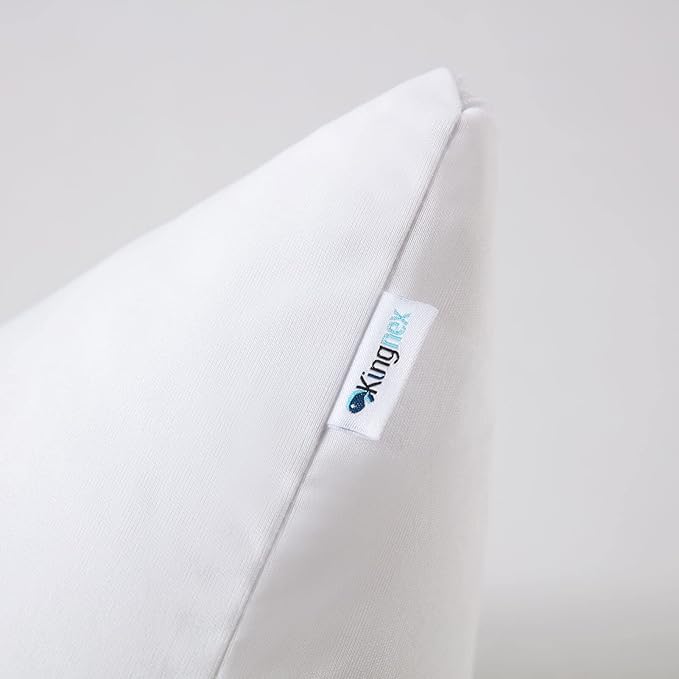 Waterproof Feather Proof Pillow Protectors with Zipper 18x18 Pack of 2 Soft Bamboo Viscose Jersey Zippered Square Pillow Covers for Throw Pillow