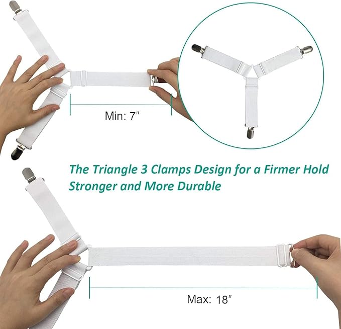 RayTour Bed Sheet Holder Straps Sheet Keepers Bedsheet Holders Fasteners 2 Sets