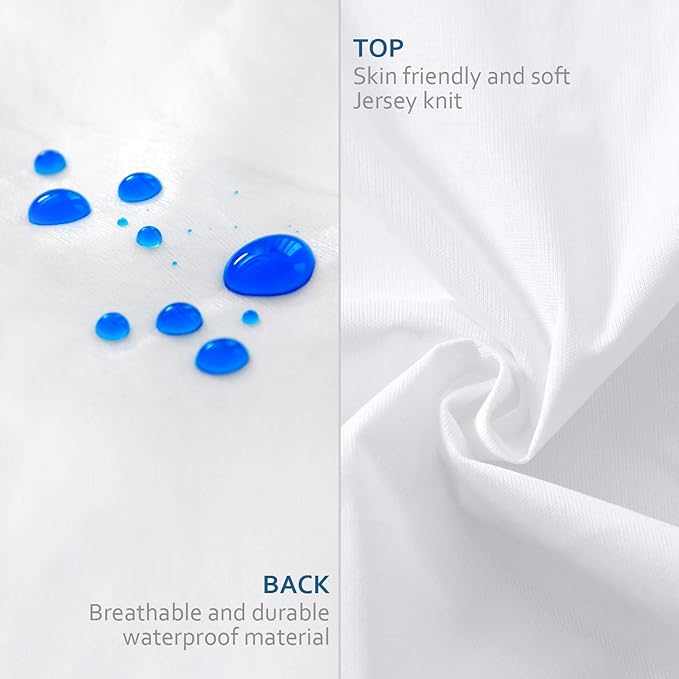 Moonsea Waterproof Pillow Protector Zippered 2 Pack, Standard Size 20 x 26 inch Pillow Protector, Pillow Covers Encasement , Pillow Case White