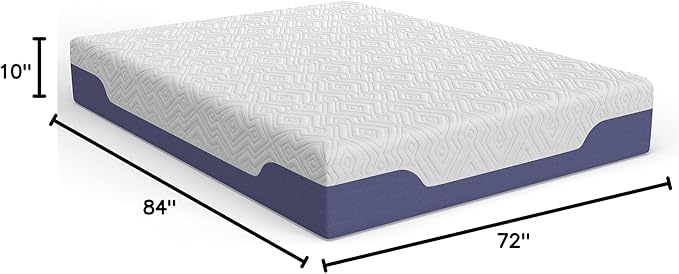 Vibe Supreme Cooling Hybrid Mattress, Innerspring and Gel Memory Foam Mattress, Fiberglass Free, 10-Inch Bed in a Box, California King