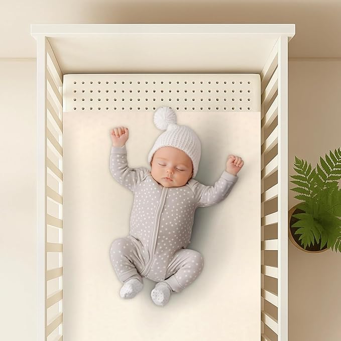 3” Inch Latex Organic Crib and Toddler Bed Mattress Topper with Australian Wool Cover (Portable Crib, 36"x26"), GOLS Certified, Hypoallergenic and Breathable, Soft and Cooling, Made in USA
