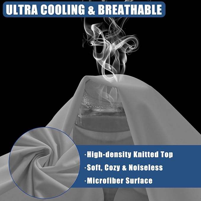 Waterproof Mattress Protector Twin XL Size, Breathable Mattress Cover, Fitted Deep Pocket Mattress Pad Cover Stretches up to 21 Inches, Soft Noiseless Bed Cover