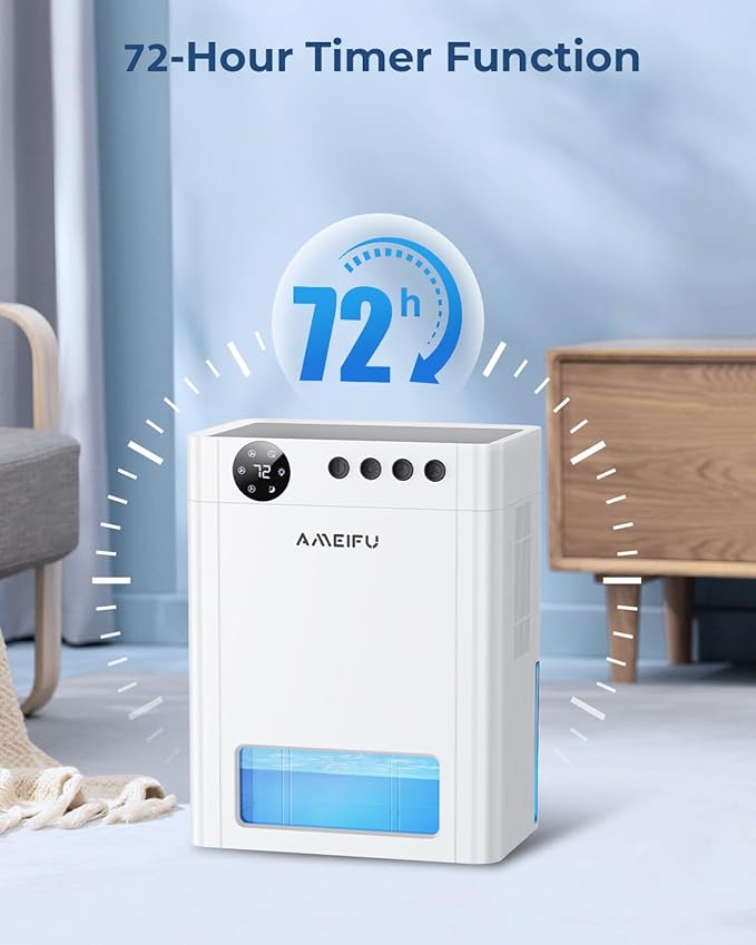 Dehumidifier for Home, 135 OZ Water Tank (1000 sq.ft), Quiet Dehumidifier for Bathroom Bedroom RV Closet with Timer Setting, Auto Shut Off, 7 Colors LED Light, Sleep Mode, White