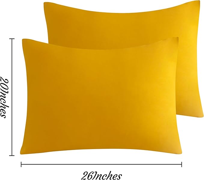 NTBAY Ginger Yellow Microfiber Pillowcases Set of 2, 20x26 Inches, Soft, Wrinkle, Fade Resistant
