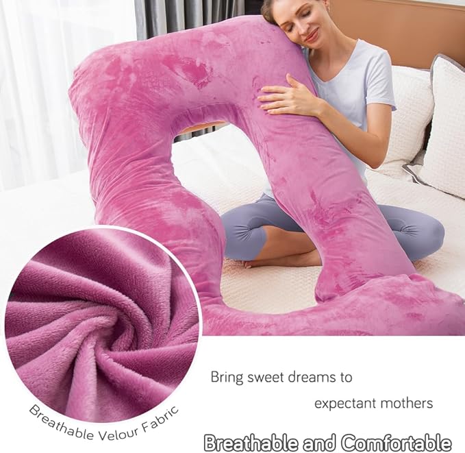 60 Inch Pregnancy Pillow for Sleeping, Extra Large U Shaped Body Pillow, Maternity Pillow for Pregnant Women (Purple)