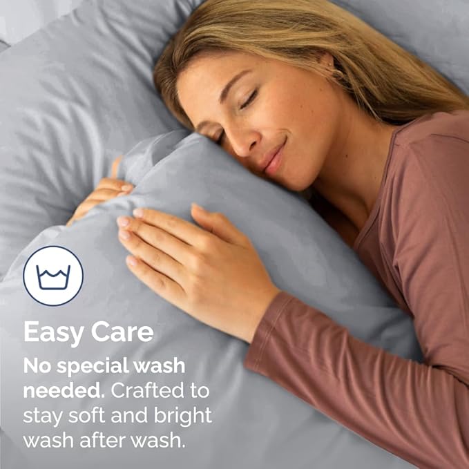 Body Pillowcases Set of 2-20x54 Long Body Pillow Case - Soft Body Pillow Cover for Sleeping & Side Sleepers - Comfy, Breathable & Wrinkle Free - Machine Washable w/Envelope Enclosure (Steel Blue)